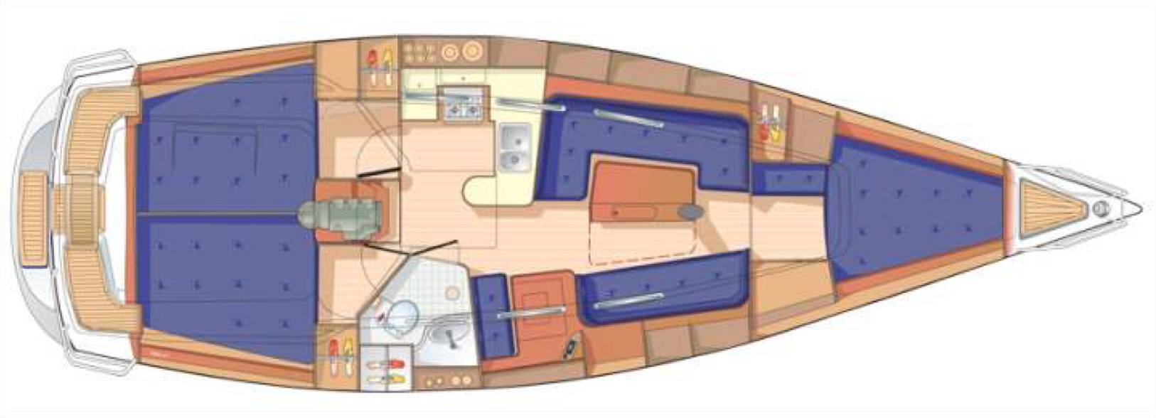Arcona 400 mit 3 Kabinen Version